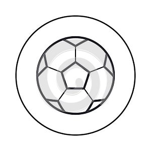 Football soccer ball outline icon, flat design style, thin line vector illustration