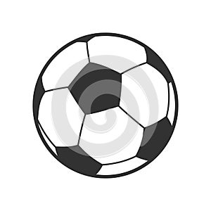 Football or Soccer Ball Outline Icon on White