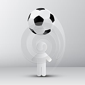 Football - Soccer Ball with Paper Cut Player