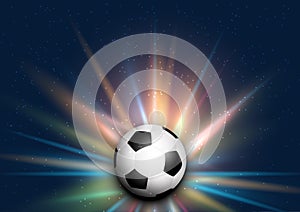 Football / soccer ball on starburst background