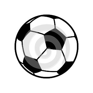 Football, soccer ball vector black and white illustration.