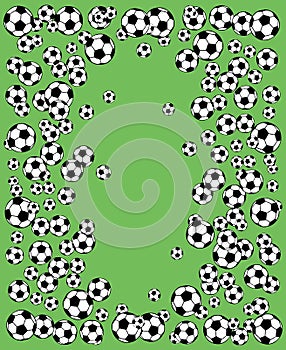 Football, soccer balls background illustration