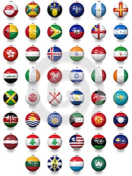 Football soccer balls with national flag textures