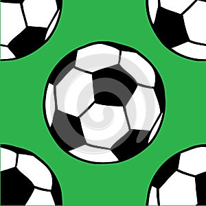 Football, soccer balls seamless pattern