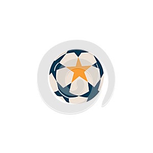 Football or soccer championship ball icon, flat vector illustration isolated.