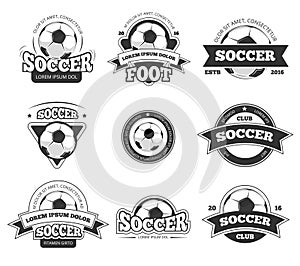 Football, soccer club vector logo, badge templates set