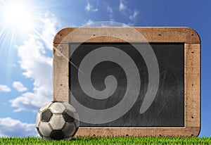 Football Soccer - Empty Blackboard with Ball