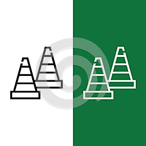 Football or Soccer Field Cone Vector icon Outline Style