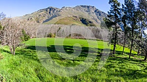 Football Soccer Field Mountains Countryside Valley Road