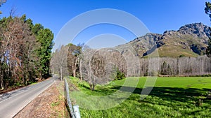 Football Soccer Field Mountains Countryside Valley Road