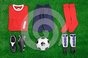 Football Soccer flat lay