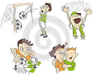 Football - soccer funny caricatures