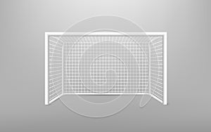 Football soccer goal realistic sports equipment. Football goal with shadow. isolated on transparent background. Vector illustratio