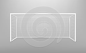 Football soccer goal realistic sports equipment. Football goal with shadow. isolated on transparent background. Vector illustratio