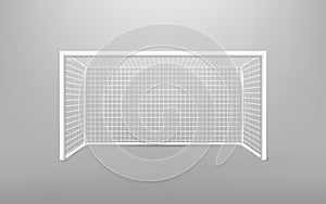 Football soccer goal realistic sports equipment. Football goal with shadow. isolated on transparent background. Vector illustratio