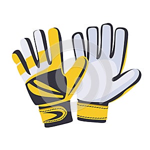 Football or soccer goalkeeper glove isolated on white. Sport equipment. Vector