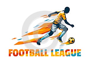 Football or Soccer League Event Bright Color Logo