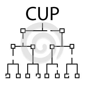 Football or soccer line icon. World cup championships and tournament. Football Elements chart