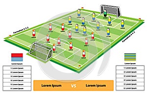 Football or soccer match formation infographic football pitch illustration