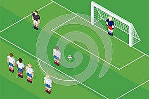 Football / Soccer Penalty. Ball On The Penalty Spot