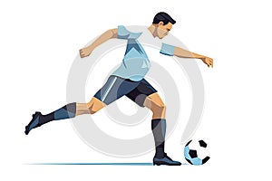 football soccer player man in action isolated white background