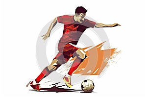 football soccer player man in action isolated white background