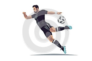 football soccer player man in action isolated white background