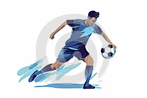 football soccer player man in action isolated white background