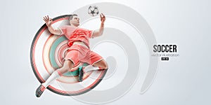 football soccer player man in action isolated white background. Vector illustration