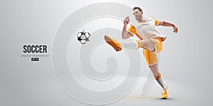 football soccer player man in action isolated white background. Vector illustration