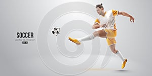 football soccer player man in action isolated white background. Vector illustration