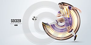 football soccer player man in action isolated white background. Vector illustration