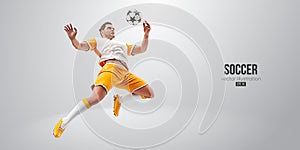 football soccer player man in action isolated white background. Vector illustration