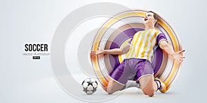 football soccer player man in action isolated white background. Vector illustration