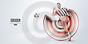 football soccer player man in action isolated white background. Vector illustration