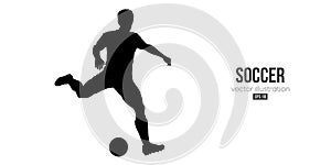 football soccer player man in action isolated white background. Vector illustration