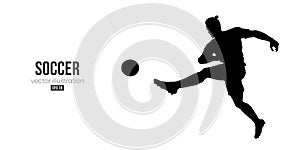 football soccer player man in action isolated white background. Vector illustration