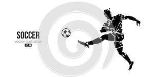 football soccer player man in action isolated white background. Vector illustration