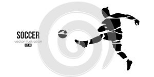 football soccer player man in action isolated white background. Vector illustration