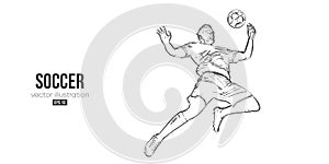 football soccer player man in action isolated white background. Vector illustration