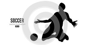 football soccer player man in action isolated white background. Vector illustration