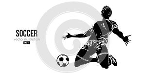 football soccer player man in action isolated white background. Vector illustration