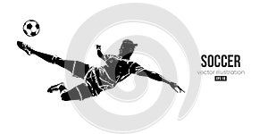 football soccer player man in action isolated white background. Vector illustration