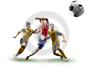 football soccer players in action isolated white background