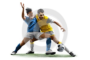 football soccer players in action isolated white background