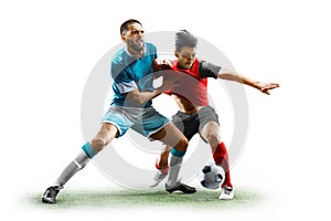 football soccer players in action isolated white background