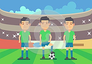 Football, soccer players vector illustration