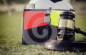 Football soccer rules regulations concept image