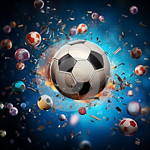 Football soccer sports balls blue wallpaper