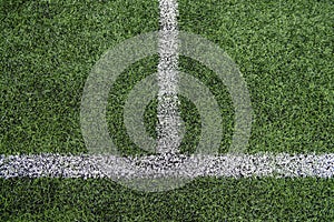 Football soccer stadium field marking with paint